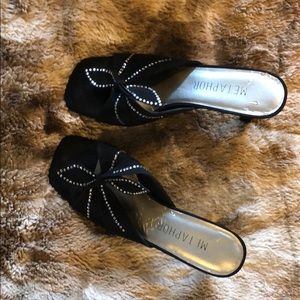 Black Sandals with Rhinestones